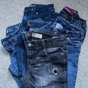 Bundle of 6 pairs of girls jeans size 8